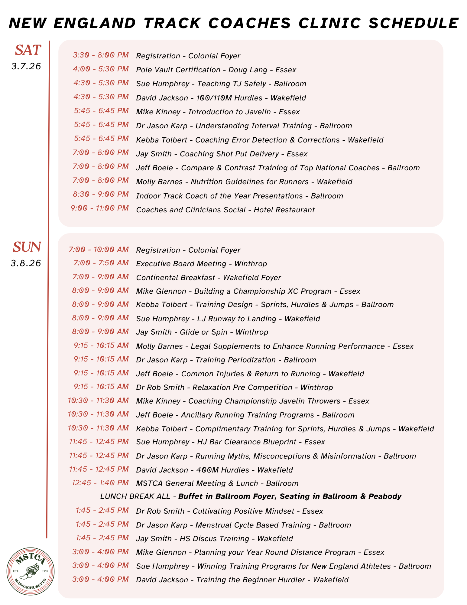 MSTCA 2026 New England Clinic Registration is Now Open New Location/New Days